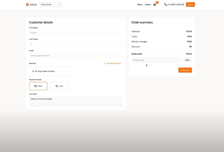 Product billing ui
